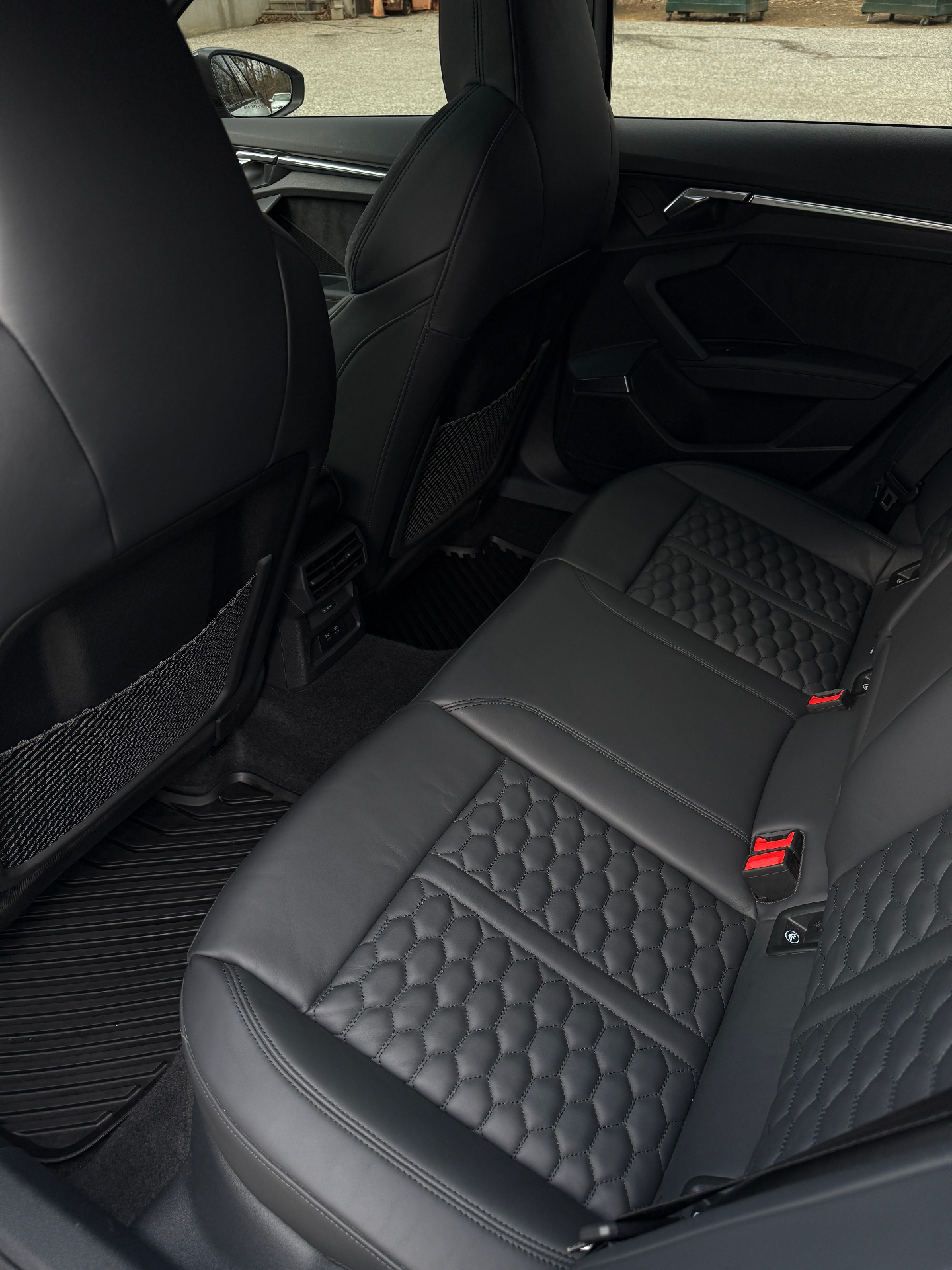 Audi RS3 rear seats detailed